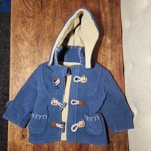 Zip Zap Baby Blue Jacket Size 6 Months 6M Hook & Eye Hoodie Hood  Size 6M